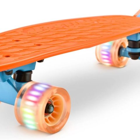 Standard Skateboard Mini  - 6''  Deck Complete Double Kick Skate Board w/ 3.25'' Aluminum Alloy Truck,  Wheels w/ Light - for Kids, Teens, Adults'