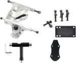Skateboard Accessories 6inch Bracket Base Surfing Bridge Steering Shock Absorber Racks-Silver