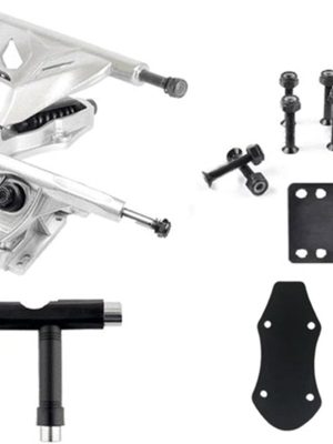 Skateboard Accessories 6inch Bracket Base Surfing Bridge Steering Shock Absorber Racks-Silver