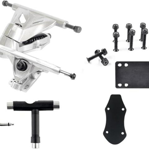 Skateboard Accessories 6inch Bracket Base Surfing Bridge Steering Shock Absorber Racks-Silver