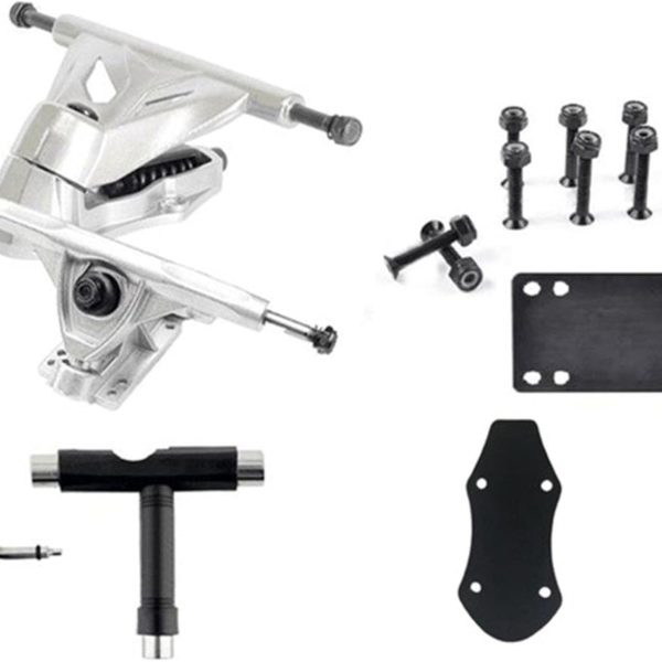 Skateboard Accessories 6inch Bracket Base Surfing Bridge Steering Shock Absorber Racks-Silver