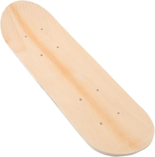 Blank Skateboard Deck for Kids - 7-Ply Maple Wood, Double-Sided Graffiti Skate Board Deck, 16.9 Inch, Beige, Ideal for Painting and Creativity