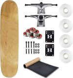 Blank Skateboard Complete 7.75" Natural with Silver Trucks and White Wheels