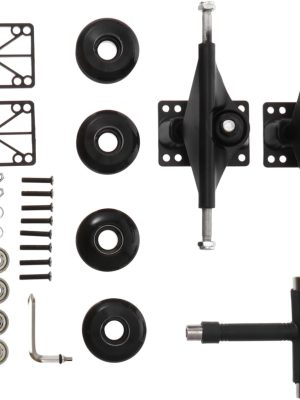 Skateboard Parts Full Set Wheel Set Bracket and Bridge for Skating Black Aluminum