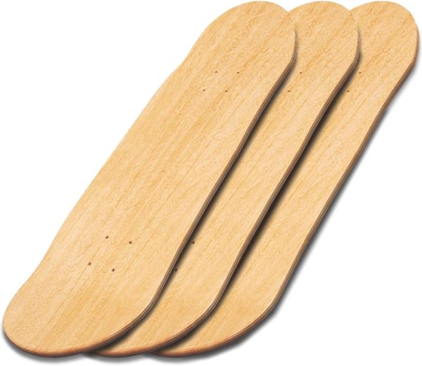 3 PCS Blank Skateboard Decks, 8 x 31 inch 7-Layer Maple Double-Tail Skateboard, Ideal for Painting, and Wall Decoration