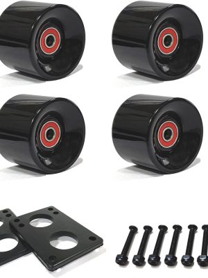 60mm Cruiser Wheels 80A Contains  Bearings and Spacers,Skateboard Riser Pads,Skateboard Hardware Screws Bolts,fit for Your Cruiser Skateboards,Penny Board