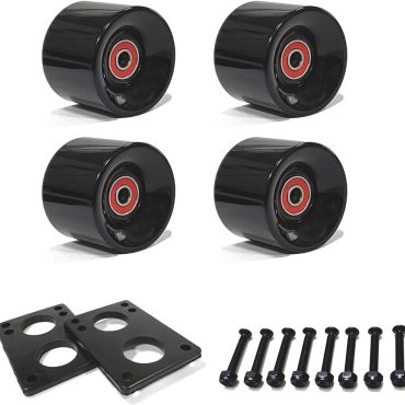 60mm Cruiser Wheels 80A Contains  Bearings and Spacers,Skateboard Riser Pads,Skateboard Hardware Screws Bolts,fit for Your Cruiser Skateboards,Penny Board