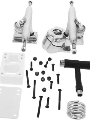 2pcs Surfboard Stand Land Tool Trucks Skateboard Wheels Skateboard Truck Parts Surfboard Brackets Professional Surfboard Supplies Swivel Mount to Rotate Skateboard Bridge Scooter