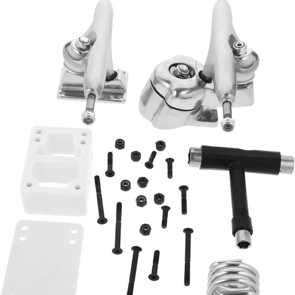 2pcs Surfboard Stand Land Tool Trucks Skateboard Wheels Skateboard Truck Parts Surfboard Brackets Professional Surfboard Supplies Swivel Mount to Rotate Skateboard Bridge Scooter