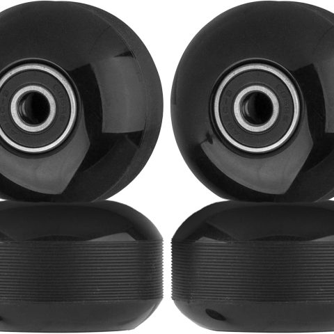 Skateboard Wheels 52mm and Bearings Spacers Set, 95A Hard Wheels for Street Skateboard Tricks Cruiser, Pack of 4