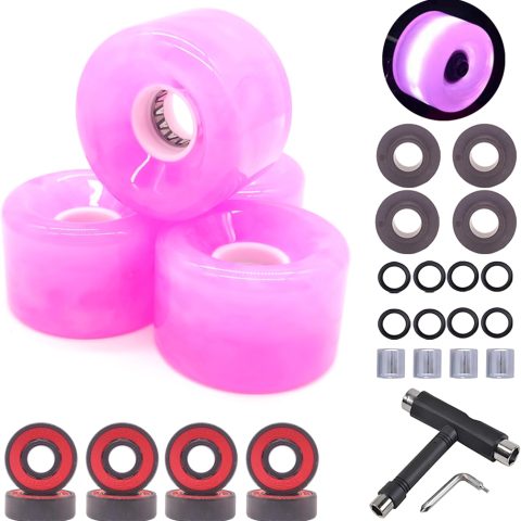 Skateboard Wheels Cruiser Skateboard Wheels 65mm 78A with Skateboard Kit, Bearings and Spacers