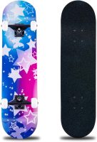 Skateboard,31 x 8 Inch Complete Skateboard, 8-Layer Maple Wood Deck Double Kick Standard for Kids, Teens, Adult, Beginner