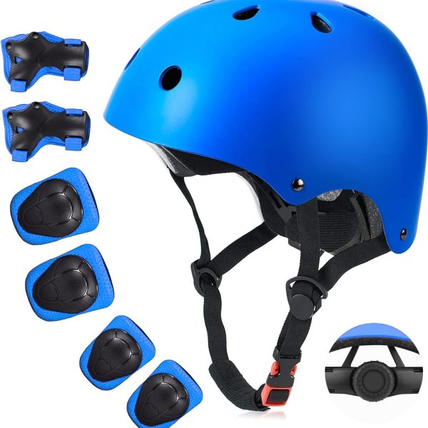 Kids Bike Helmet Set,  Certified with Knee Pads Elbow Pads Wrist Guards,Adjustable Helmet for Ages 3-5-8-15 Toddler Kids&Youth,Bicycle Skateboarding…