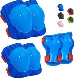 Kids Protective Gear Set Knee Pads for Kids 3-14 Years Toddler Knee and Elbow Pads with Wrist Guards 3 in 1 for Skating Cycling Bike Rollerblading Scooter
