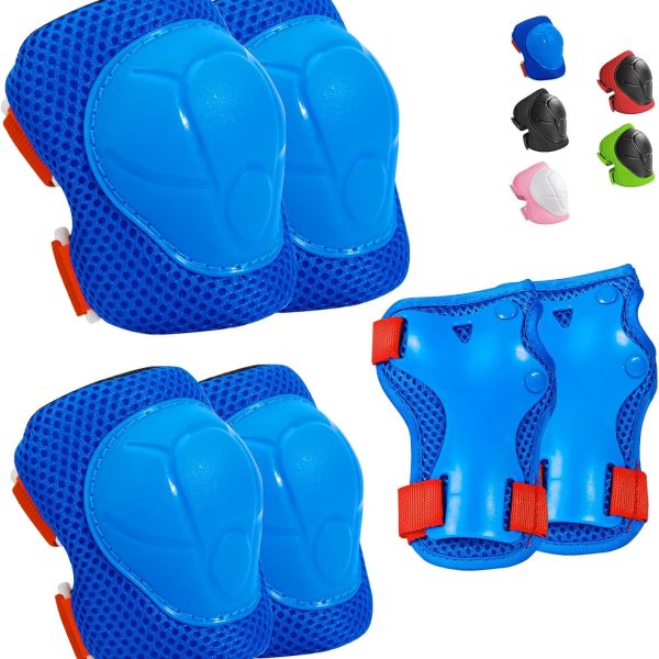 Kids Protective Gear Set Knee Pads for Kids 3-14 Years Toddler Knee and Elbow Pads with Wrist Guards 3 in 1 for Skating Cycling Bike Rollerblading Scooter