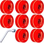 8 Pack Roller Skate Wheels with Bearings Installed Quad Light Up Wheels for Double Row Skating and Skateboard 82A