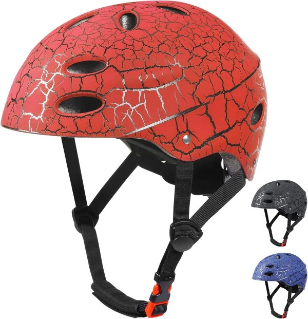 Skateboard Helmet Kids, Adjustable Skating Helmet,Breathable  Hard Shell Scooter Helmet for Multi-Sport Skateboarding Roller Skate  Boys Girls Ages 5-14 Children and Teens