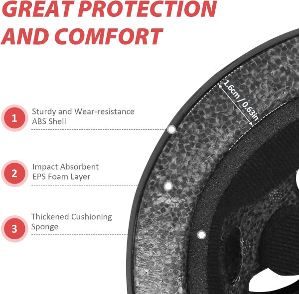 Skateboard Helmet Kids, Adjustable Skating Helmet,Breathable  Hard Shell Scooter Helmet for Multi-Sport Skateboarding Roller Skate  Boys Girls Ages 5-14 Children and Teens