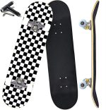 Pro Complete for Beginners Girls Boys Kids Youths Teens Adults 31"x8" Skate Boards 7 Layers Canadian Maple Double Kick Deck Concave Longboard