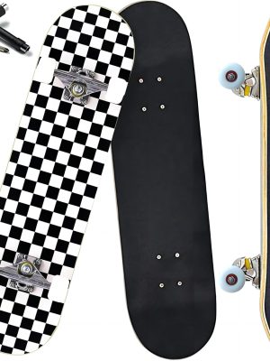 Pro Complete for Beginners Girls Boys Kids Youths Teens Adults 31"x8" Skate Boards 7 Layers Canadian Maple Double Kick Deck Concave Longboard