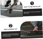 Skateboard Accessory Set Complete Bridge Kit Wheels Aluminum Bracket and Bearings Black