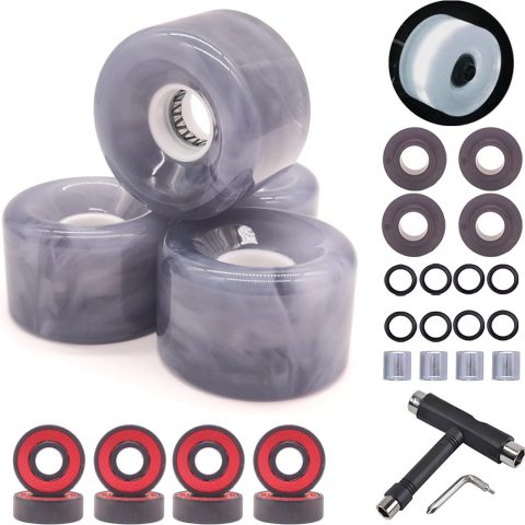 Skateboard Wheels Cruiser Skateboard Wheels 65mm 78A with Skateboard Kit, Bearings and Spacers