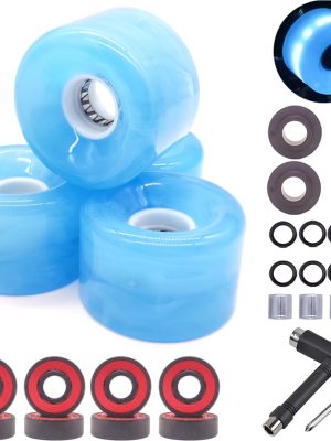 Skateboard Wheels Cruiser Skateboard Wheels 65mm 78A with Skateboard Kit, Bearings and Spacers