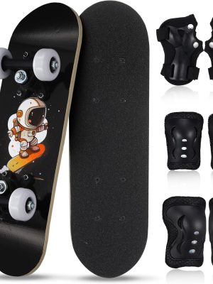 7 Pcs Skateboard for Toddlers Beginners Knee Elbow Pads Wrist Guards Gear Set