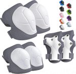 Kids Protective Gear Set Knee Pads for Kids 3-14 Years Toddler Knee and Elbow Pads with Wrist Guards 3 in 1 for Skating Cycling Bike Rollerblading Scooter