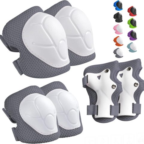 Kids Protective Gear Set Knee Pads for Kids 3-14 Years Toddler Knee and Elbow Pads with Wrist Guards 3 in 1 for Skating Cycling Bike Rollerblading Scooter