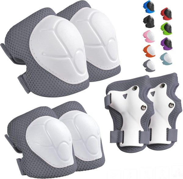 Kids Protective Gear Set Knee Pads for Kids 3-14 Years Toddler Knee and Elbow Pads with Wrist Guards 3 in 1 for Skating Cycling Bike Rollerblading Scooter