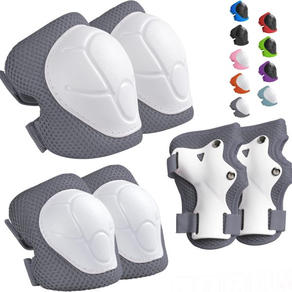 Kids Protective Gear Set Knee Pads for Kids 3-14 Years Toddler Knee and Elbow Pads with Wrist Guards 3 in 1 for Skating Cycling Bike Rollerblading Scooter