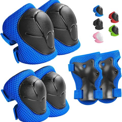 Kids Protective Gear Set Knee Pads for Kids 3-14 Years Toddler Knee and Elbow Pads with Wrist Guards 3 in 1 for Skating Cycling Bike Rollerblading Scooter